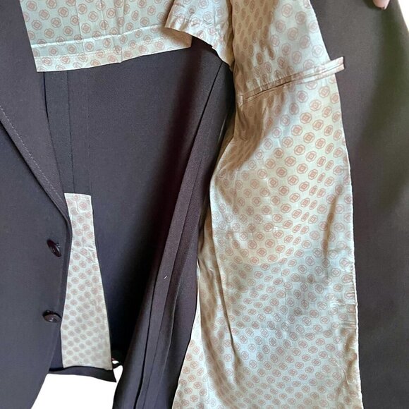 Quad Brown Sports Coat Blazer Jacket Vintage 70s Retro 2 Button Pockets Poly Ble - Picture 8 of 9